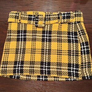 MANGO gingham mini skirt